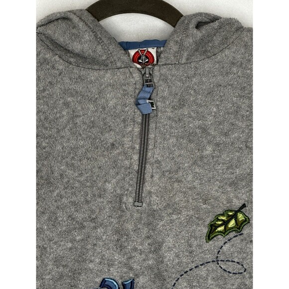 Vintage Looney Tunes Tweety Embroidered Fall Gray Hoodie Quarter Zip Size XL - Picture 4 of 7